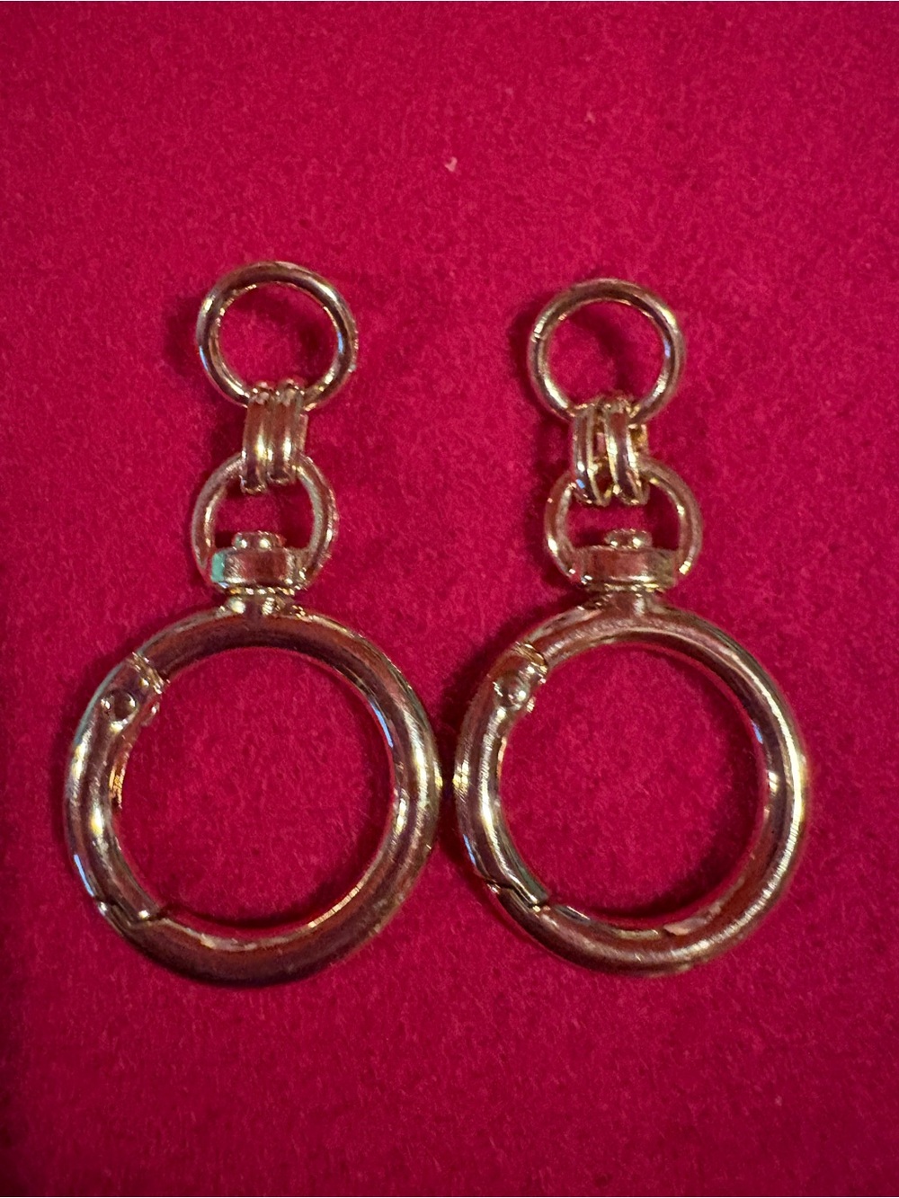 Gold Tone Circular Dangle Earrings - Gold